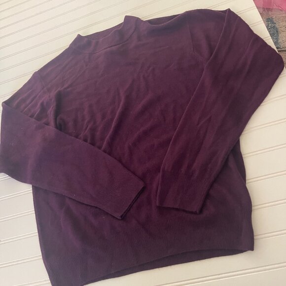 Sag Harbor Turtleneck Sweater Plum 100% Acrylic Size Large Long Sleeve - Picture 11 of 11